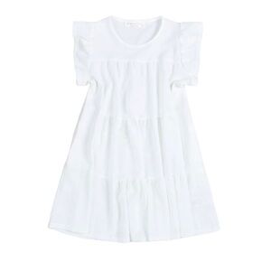 Kids White Ruffle Dress